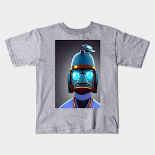 Metal robot with antenna in his head Kids T-Shirt